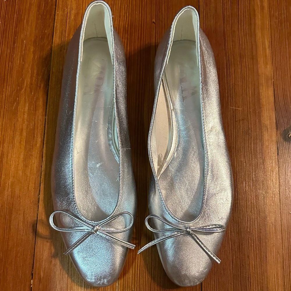Zara silver flats size EU 37